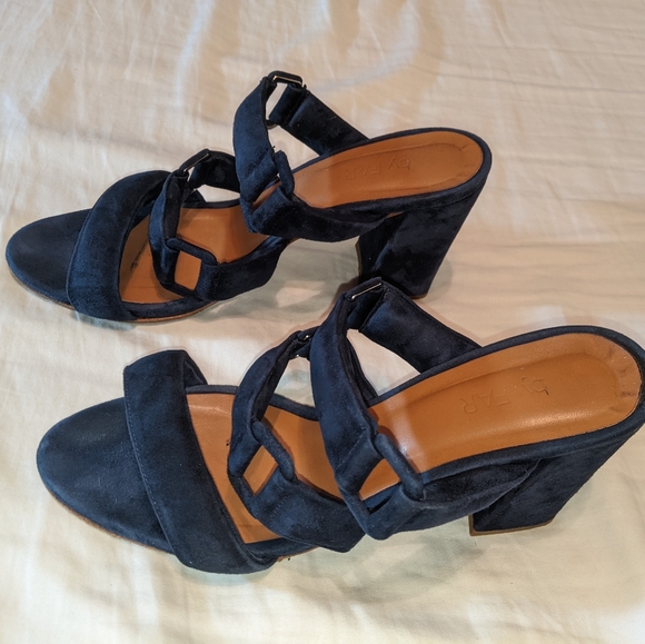 By Far Navy Suede Sandals - Picture 3 of 12